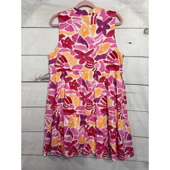 Baltic Born Size LG Sleeveless Dress Pink Orange White Classy Preppy - Picture 2 of 5